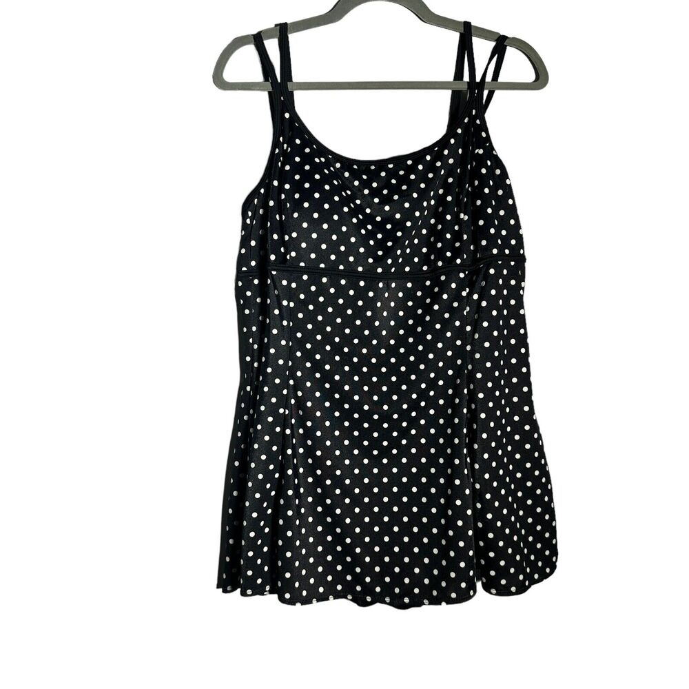 Croft&Barrow Ruffle One-Piece Swimsuit Dress Women's Size 16 Tummy Control Black